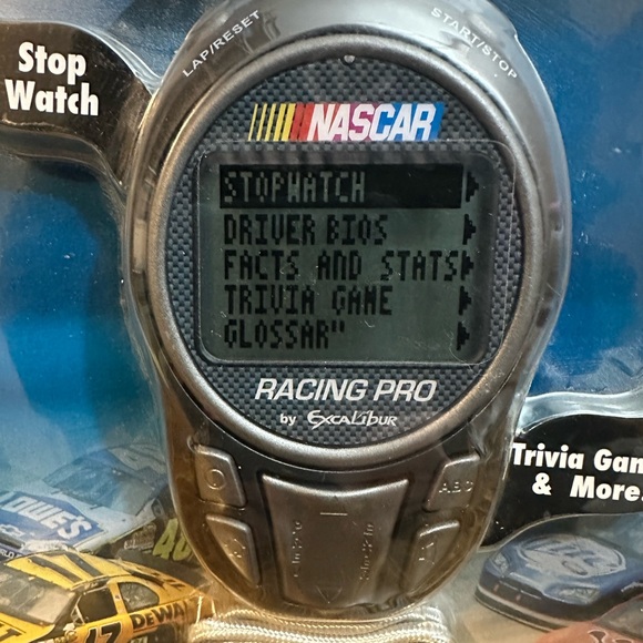 NASCAR Handheld Electronic Racing Pro Excalibur Trivia Stats Race-Day Stopwatch - Picture 5 of 5